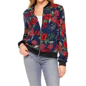 BLUEGREY Women’s Light Weight Front Zipper Bomber Jacket in the Size Medium